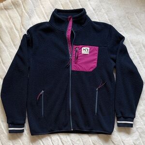 Kari Traa Rothe Mid Layer Fleece Zip Jacket - Navy and Magenta